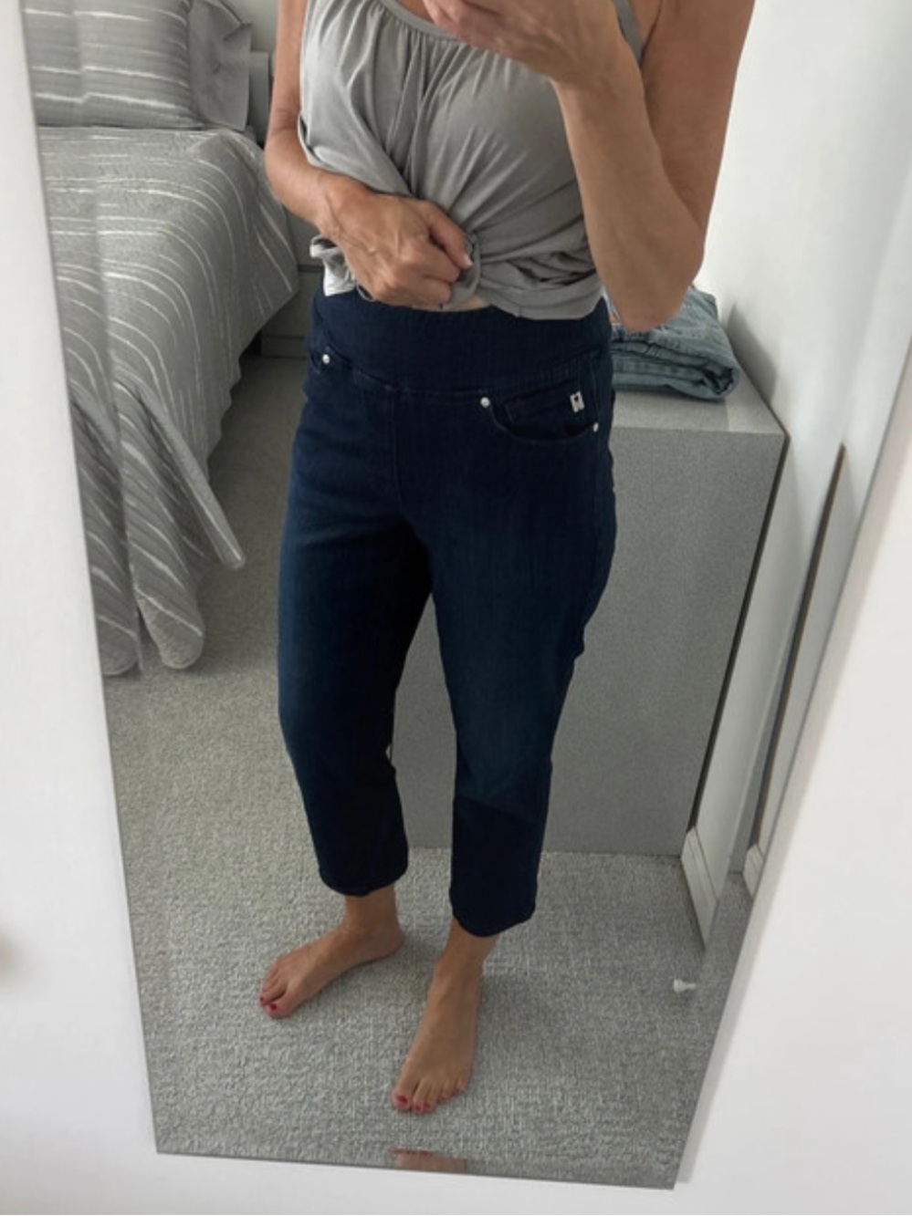 Belle Kim Gravel Primabelle Cropped Jeans  - 6 Tall